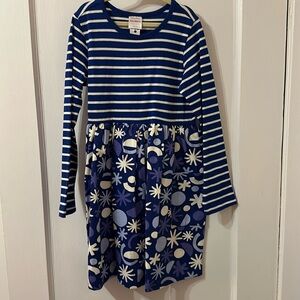 Hanna Andersson winter print dress, size 6-7